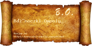 Bánoczki Ompoly névjegykártya